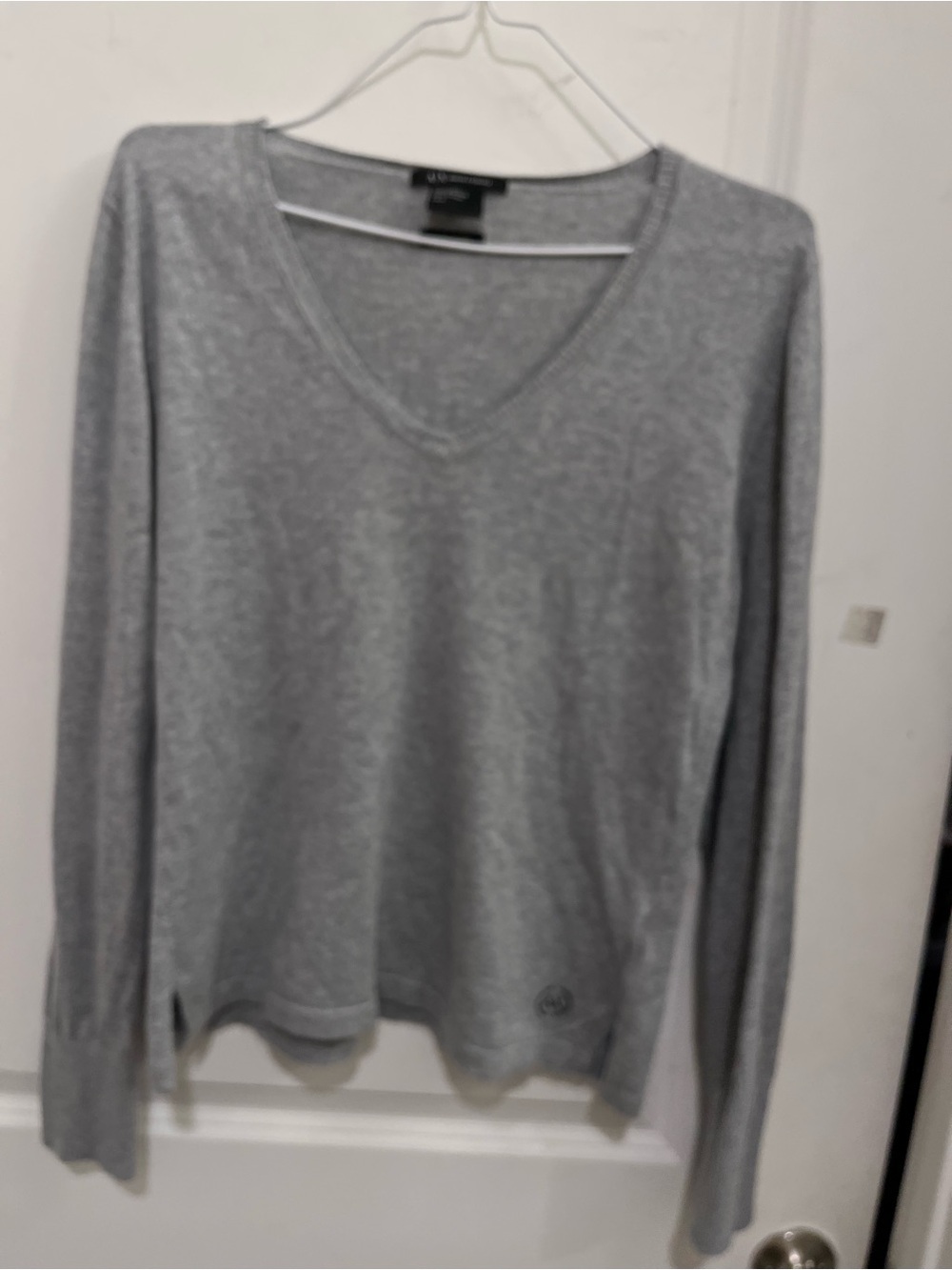 A/X Armani Exchange Men's Gray V-Neck Sweater